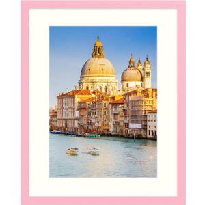 wyooxoo 16x20 Picture Frame Made of Solid Wood Light Pink Photo Frames Display Pictures 12x16 with Mat or 16 x 20 Without Mat Colorful Frame For Horizontal Vertical Wall Mounting