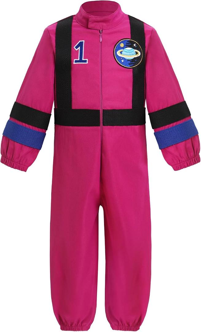 IBTOM CASTLE Baby Girls Boys 1st Birthday Outfit Astronaut/Golf/Firefighter First Birthday Cake Smash Photoshoot Jumpsuit (Pink)