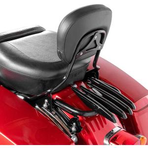 Mofun Passenger Backrest Sissy Bar Quick-Detach with Luggage Rack Compatible with Harley Touring Road King Street Road Electra Glide Gloss 2009-2024 Black