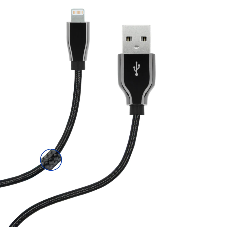 ZGear Braided Lightning Cable - Black, 6 ft