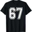 Number 67 Numbered Uniform Sports Jersey Team 67th Birthday T-Shirt 2XLT