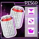 12 Pcs Disco Party Supplies Disco Ball Can Cooler Sleeves Retro 70s 80s Theme 12 oz Bling Beer Can Sleeves for 70s Birthday Wedding Bachelorette Party Decorations