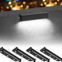 4-Packs 3W 7inch LED Hardscape Paver Lighting,12V AC/DC Low Voltage Retaining Wall Lights,Landscape Lighting,5000K Daylight White Outdoor Step Light,50,000 Hours Lifespan-Black