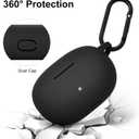 AIRSPO Silicone Case Compatible with Beats Studio Buds Case 2021 Soft Protective Cover for Beats Wireless Earbuds with KeychainBlack