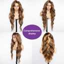 Ombre Highlight Lace Front Wigs Human Hair Pre Cut 5X5 Glueless #4/27 Honey Blonde Body Wave Wigs for Women Pre Plucked with Baby Hair Lace Closure Wig with Drawstring 200% Density 28 Inch