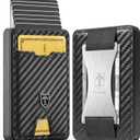 TRAVANDO Swype Slim Wallet for Men Metal RFID Blocking Mens Wallet Card Case (Without AirTag* Pocket) (Carbon)