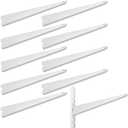 Yalikop 10 Pack Adjustable Shelf Brackets for Double Track System Closet Organization Heavy Duty Wire Shelf Brackets (White, 16.5 Inches)