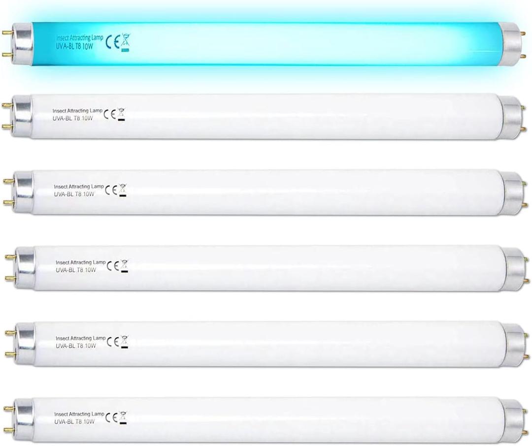 Konideke 6 Pack T8F10W BL 10W Replacement Bulbs T8 10 Watts Fluorescent Tube for 20W Device 13 Inch 365-nm Black Light