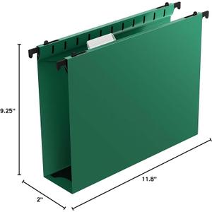 Extra Capacity Plastic Hanging File Folders 9X12X2 5Pack