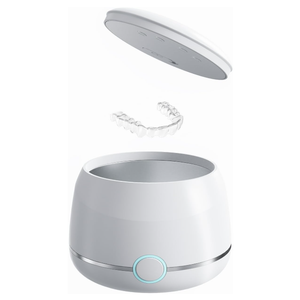 Ultrasonic Retainer Cleaner Machine Pro, Quickly Completes Denture Brushing and Bathing, Deep Cleaning, and Effectively Prevents Aligner Discoloration - White