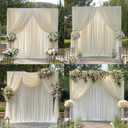 10 ft x 10 ft Wrinkle Free Ivory Backdrop Curtain for Wedding Parties, Polyester Ivory Photo Backdrop Drapes 2 Panels 5x10ft for Baby Shower Photoshoot Engagement Birthday Party Photography Background