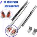 6 Pairs of 21 Inch Undermount Soft Close Drawer Slides Full Extension Concealed Drawer Rails with Mounting Screws,3D Locking Device and Brackets