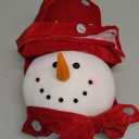 Snowman Christmas Tree Topper Large Plush Decorations Top Hat Snowman Head Ornament for Xmas Indoor Outdoor Home Holiday Party