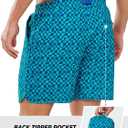 NORTHYARD Mens Swim Trunks 5" Beach Swim Shorts Quick Dry Bathing Suit with Mesh Liner Packable (Blue, M)