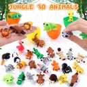 JOICEE 24 PCS Prefilled Easter Eggs with 3D Printed Animal, Jungle Forest Animal Figurines Flexible Articulated Fidget Toys Set for Kids Easter Egg Hunt Basket Stuffers Party Favors
