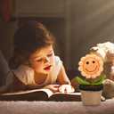 QUELIEN Crochet Sunflower Gifts for Women,Artificial Crochet Flowers for Decoration,Handmade Sunflower Pot for Home Office Desk Car Dashboard Decoration