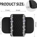 NBTEPEM Bling Car Center Console Cover, Leather Car Arm Rest Cover Cushion with 2 Storage Bags, Universal Auto Armrest Protector Storage Box, Bling Accessories Interior for Most Vehicles (Silver)