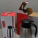 Norme 2 Pcs Thermal Coffee Carafe Insulated Stainless Steel Coffee Carafe for Hot Liquid Vacuum Thermal Pot Creamer Pitcher Dispenser with Brushes Keeping Hot Water Milk(Silver,68 oz)