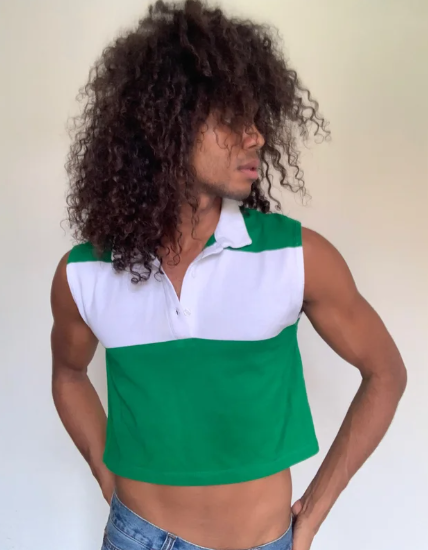 Zara Women's Green and White Polo-Shirts M