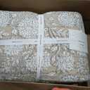 Levtex Home Adare Taupe Reversible Full/Queen Quilt Set (88x92in) and 2 Pillow Shams (26x20in) - Floral Bedding - Taupe White - Cotton Full/Queen Size Quilt Bedding Set - Lightweight, Soft, Pre-Washed