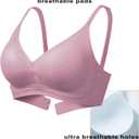 PRETTYWELL Comfort Push up Bras for Women Soft Underwire V Neck Bra Breathable Padded T Shirt Bralettes Seamless Everyday Bra (L)