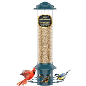 Lager Bird Feeder,Metal Squirrel Proof Bird Feeders for Outdoors Hanging 6.5LB Capacity Bird Feeder,Easily Beat Squirrels,Attracting Finch,Cardinal,Chickadee