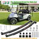 10L0L Heavy Duty Rear Spring Kit for EZGO RXV 2008-up Golf Cart, Dual Action 2 Leaf Spring with Bushings Sleeves U Bolts, OEM# 603498 604494