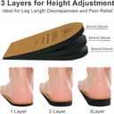 SIIHEA Adjustable Heel Lifts for Shoes, 1/4'' Height Increase Insoles for Achilles Tendonitis, Heel Pain, Leg Length Discrepancy, Plantar Fasciitis, Shoe Lifts (Large (1 Pair), Brown)