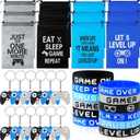 Shappy 36 Pieces Video Game Party Favors Includes Video Game Bracelets Wristbands Gaming Party Bags with Drawstring Game Controller Keychains for Video Game Birthday Party Favors Supplies