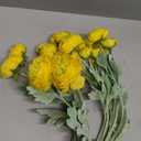 6PCS Artificial Ranunculus Flowers with Real Touch Stem Silk Ranunculus Flowers for Household Arrangement (Yellow)