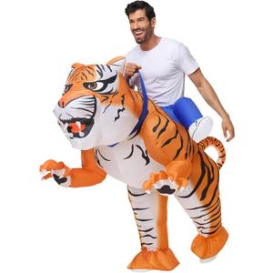 Spinosaurus Inflatable Tiger Costume for Adult Inflatable Christmas Costume Halloween Blow Up Animal Costumes for Woman's/Men