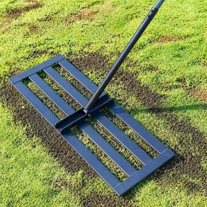 Lawn Leveling Rake, 30 x 10 in Stainless Steel Levelawn Tool with 78 in Adjustable Handle, Heavy Duty Yard Leveler for Soil, Sand, Compost, Backyard, Garden and Golf Course (Green)