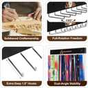 Wall-Mounted Medal Hooks Display Organizer 2 Pack-14 L-Shaped Metal Hooks with Engraved Never Give Up Wood Plaque | Medal Hanger Display for Sports, Race Bibs, Necklaces & Keys (Black, Never Give Up)