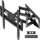 USX STAR UL Listed Full Motion TV Wall Mount Bracket for Most 32-70 inch TVs, Swivel Extend Tilting TV Mount, Max VESA 400x400mm, Holds up to 110 lbs & 16" Wood Studs with Hole Drilling Template