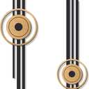 Pigort Metal Abstract Wall Art, Black Wall Art, Geometric Contemporary Wall Decor,Vertical Modern Wall Art for Living room Bedroom Office 4.3x15.7inch Set of 2 (BG2)