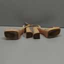 MIRAAZZURRA Platform Heel Sandals Chunky Block Square Open Toe Two Strap Heeled Sandals with Buckle Ankle Strap for Women Party Wedding Dress (7, Nude)