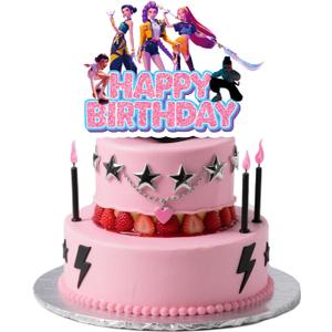 Cute Anime Cake Decorations, Cartoon Happy Birthday Cake Topper, Party Cake Decorations Supplies for Girls