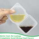 2 x 16Pcs Double Compartment Snack Containers, Reusable with Lid, 2 Compartment Lunch Box, Travel Size Condiments, Sauce Containers