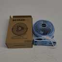 BESKAR Clip on Fan, Portable Small Desk Fans with Strong Airflow, 3 Speeds with Personal Fans Sturdy Clamp, Quiet Desk Fan & Clip Fan with USB Cord Powered - No Battery (Sky Blue)