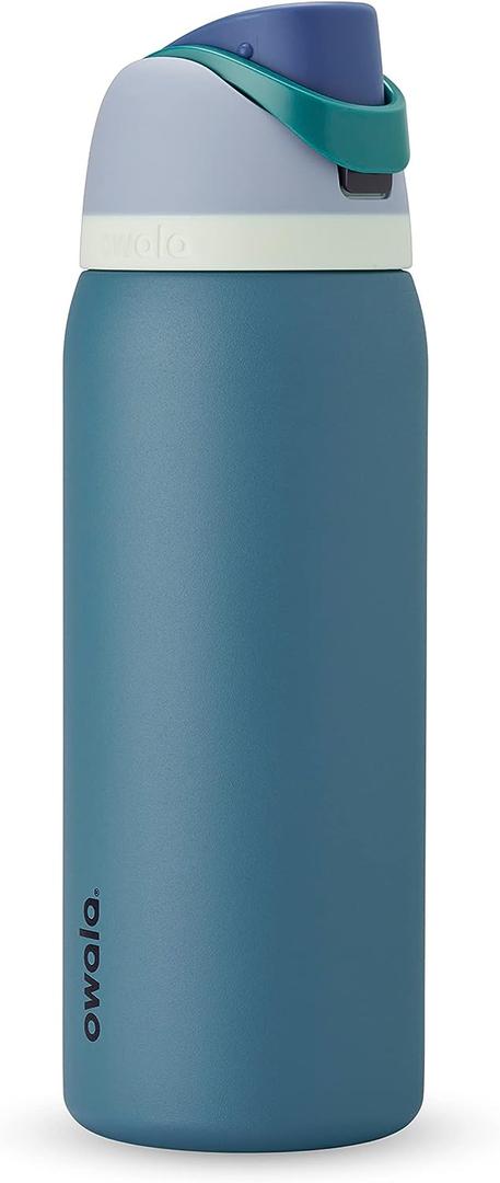 Owala FreeSip Insulated Stainless Steel Water Bottle with Straw for Sports, Travel, and School BPA-Free Sports Water Bottle, 32 oz, Denim