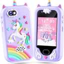 Lapare Kids Smart Phone Toy for Girls, 2.8" Touchscreen Toddler Learning Play Toy Phone with Dual Camera, Game, Music Player, 32GB SD Card, Christmas Birthday Gifts for Girls Age 3-10(Purple)