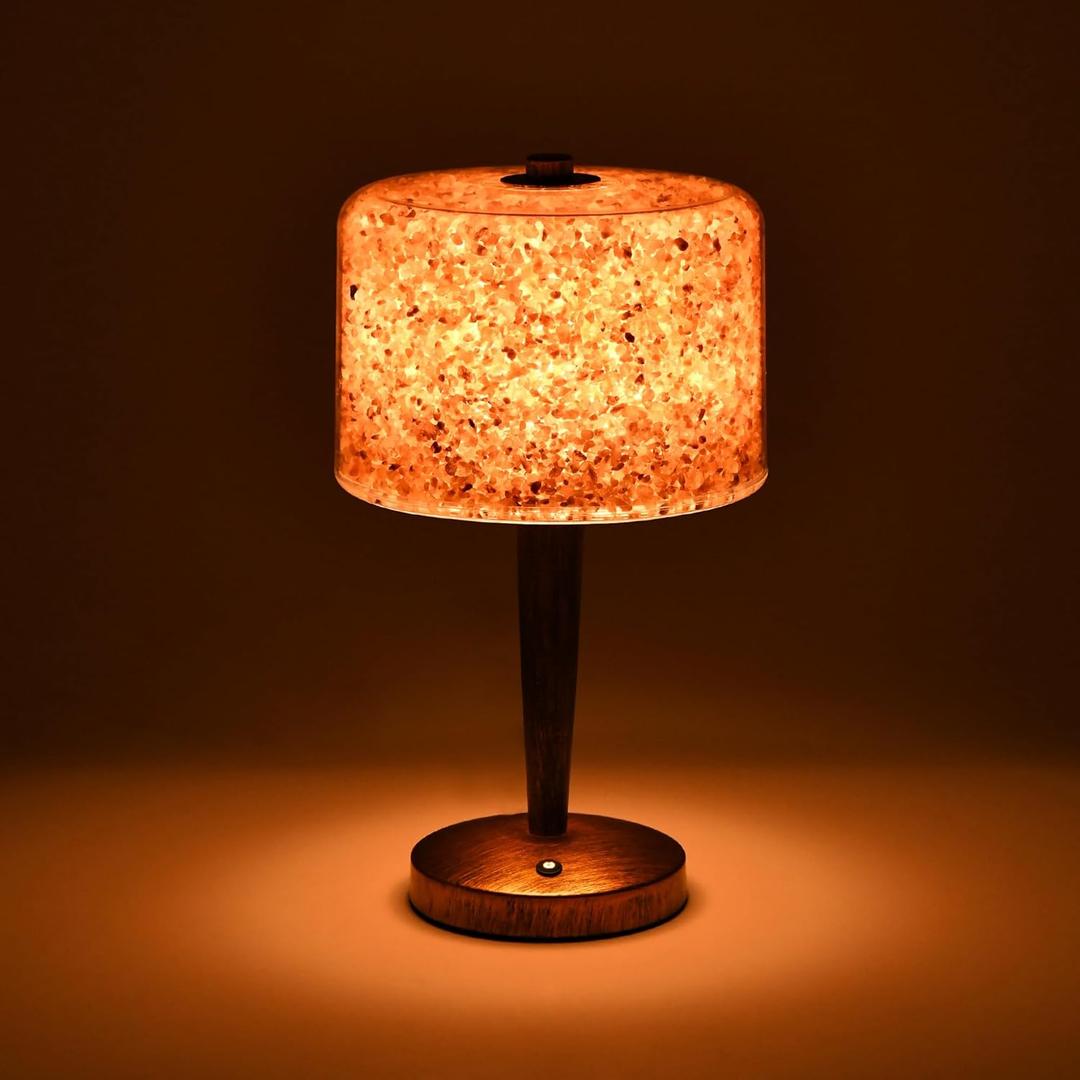 Salt lamp with Touch dimmer Control USB Himalayan Salt lamp Natural Rock lamp high Transparency PC lampshade (excluding USB Adapter)