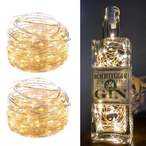 2Pack Fairy Lights Plug in, 33Ft 100 LEDs Waterproof Silver Wire Firefly Lights, Adaptor Included, Starry String Lights for Wedding Indoor Outdoor Christmas Patio Garden Decoration, Warm White