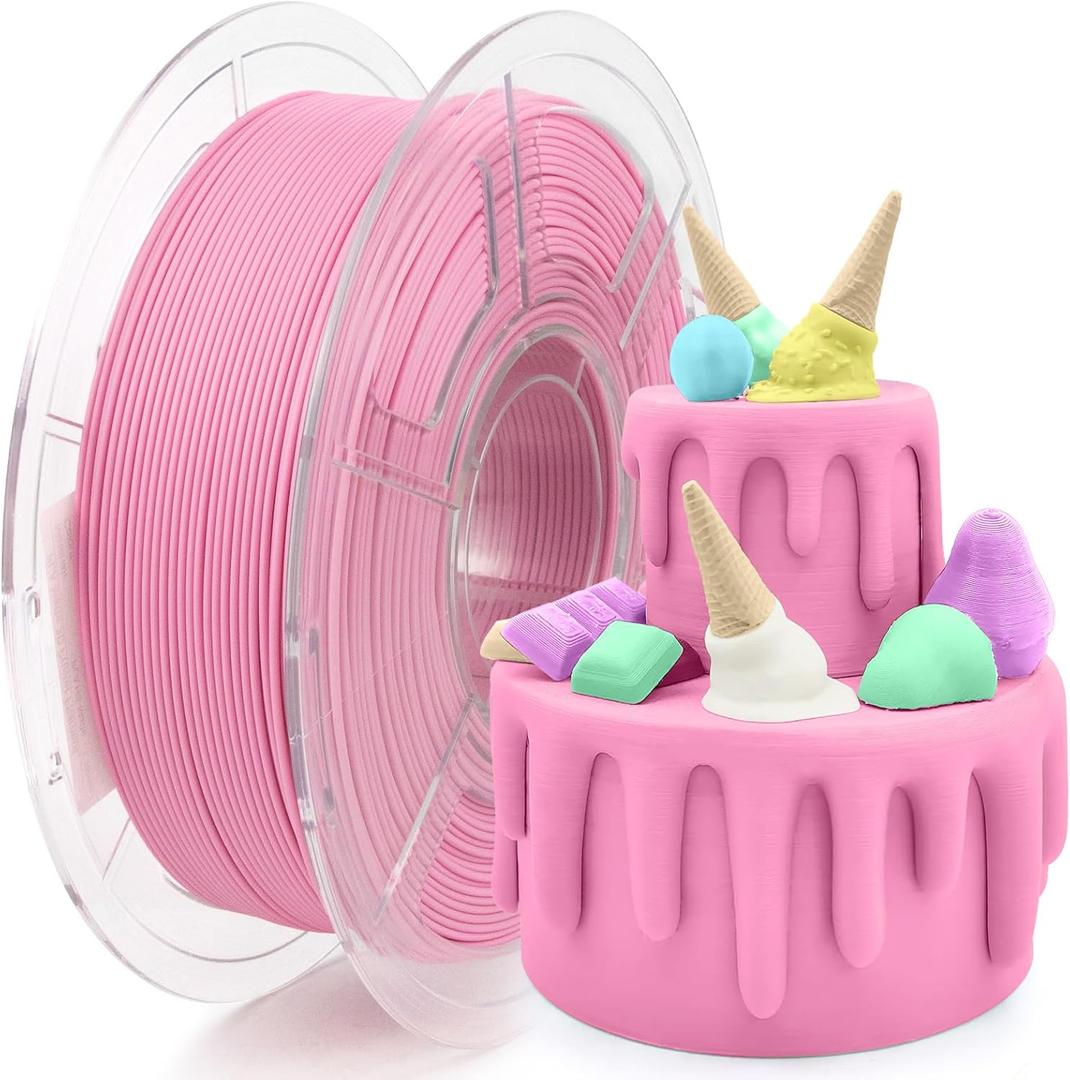 iSANMATE Pink Matte PLA 3D Printer Filament, Pink PLA Filament 1.75mm Designed for High Speed 30-600mm/s, Fast Printing Speed PLA, Dimensional Accuracy 0.02mm, 1kg Spool (2.2lbs)