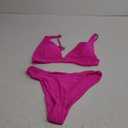 Bathing Suits for Women Deep V Neck Sexy Two Piece Bikini Sets for Women Thong Halter Cheeky Swimsuit (Medium, Rose Red)