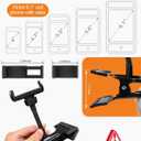 Guitar Headstock Phone Holder, Fits Phones 2.363.23", 3.54" Flexible Hose + 360 Ball Head, Silicone-Padded Clip for Ukulele Acoustic Electric Bass, Recording & Live Streaming