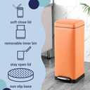 happimess HPM1007G Betty Retro 8-Gallon Step-Open Trash Can, Fingerprint Resistant, Modern, Minimalistic for Home, Kitchen, Laundry Room, Office, Bedroom, Bathroom, Carrot Cake