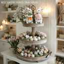 Easter Decorations for Home - 2pcs Resin White Easter Bunny - Small Bunny Statues Figurines Decor for Indoor Table Centerpieces Decorations Tiered Tray,Tabletop - Spring Decor Rabbit 4.33 inch Tall