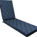 AAAAAcessories Outdoor Chaise Lounge Cushions, Fade-Resistant, Waterproof Patio Furniture Replacement Cushions, 72" x 21" x 3", Slate Blue Vine Trellis