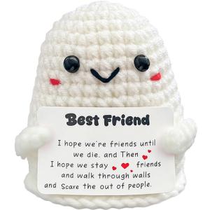 3 x Halloween Decoration Friend Gift Knitted Toys with Friendly Card Best Gift for Friends Teen Girl Boy